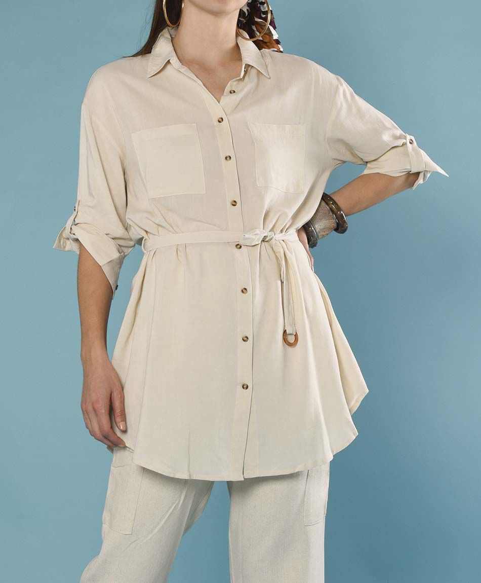 Blusa extralarga manga al codo