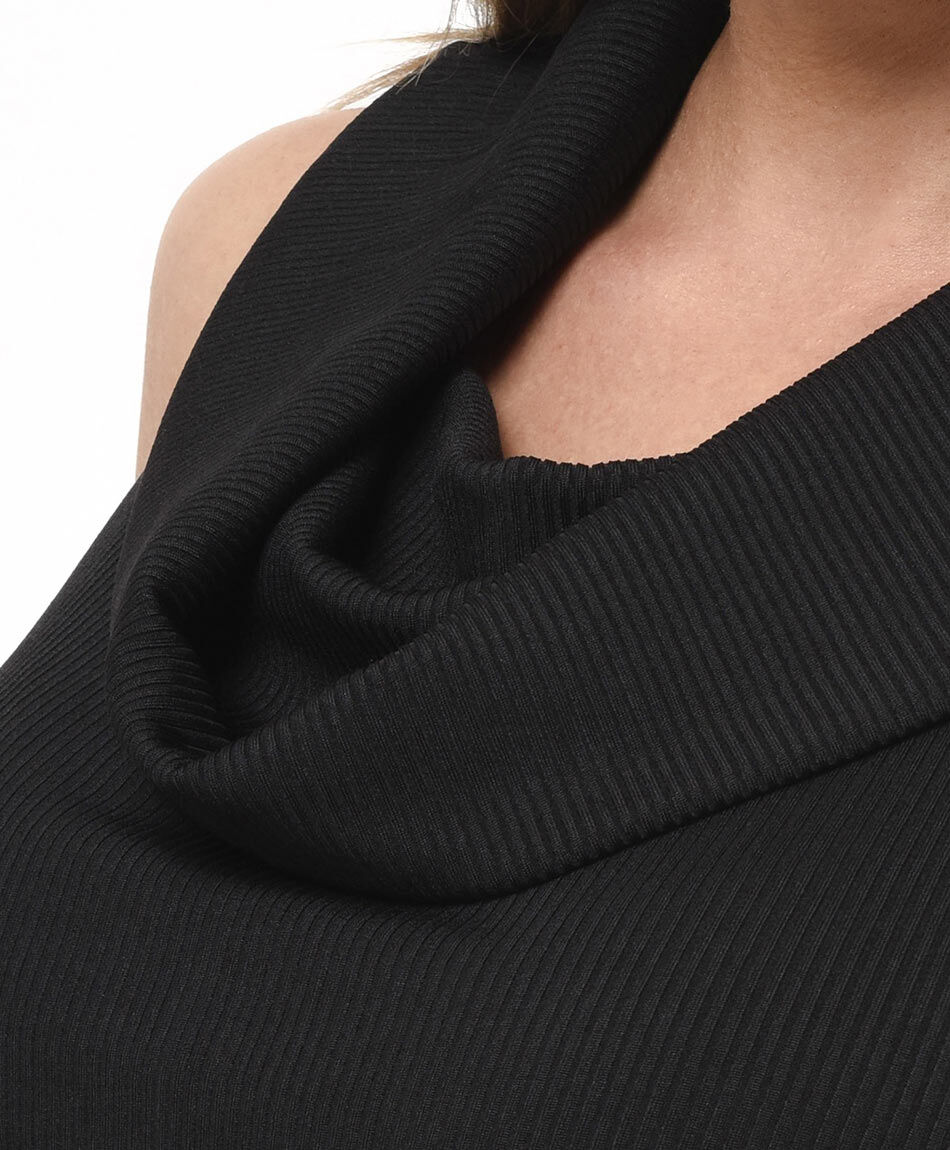 Polera mujer acanalada cuello