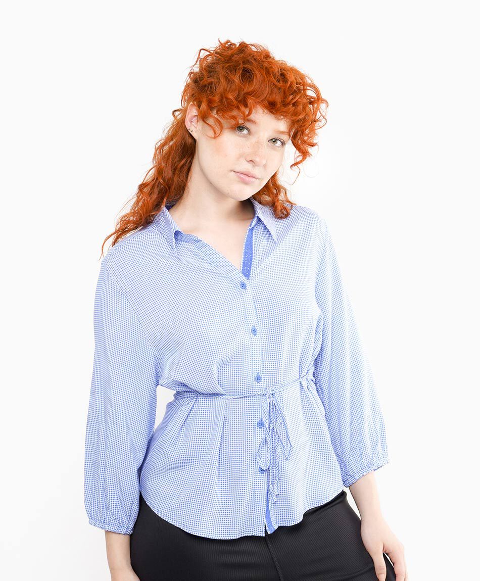 Blusa mujer lazo cintura