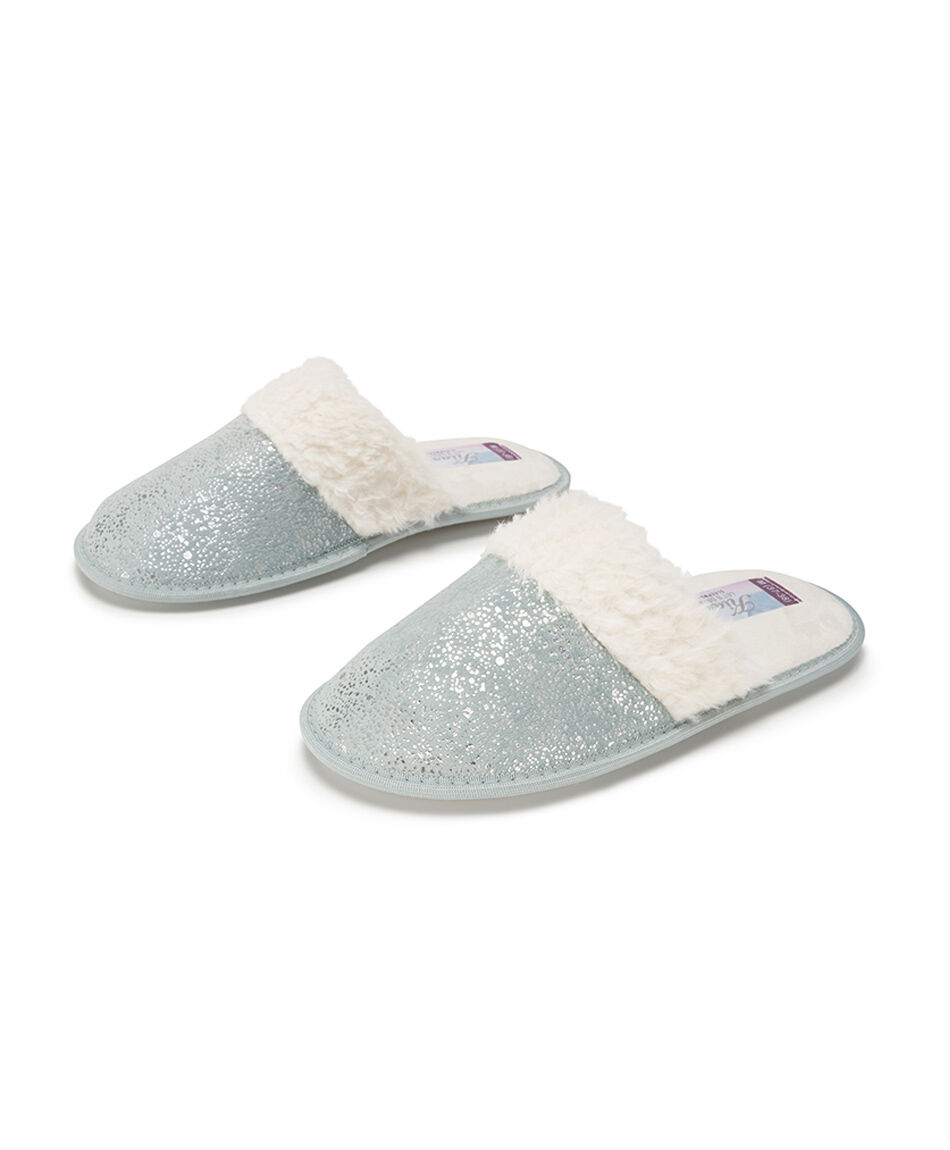 Pantufla mujer suede brillos