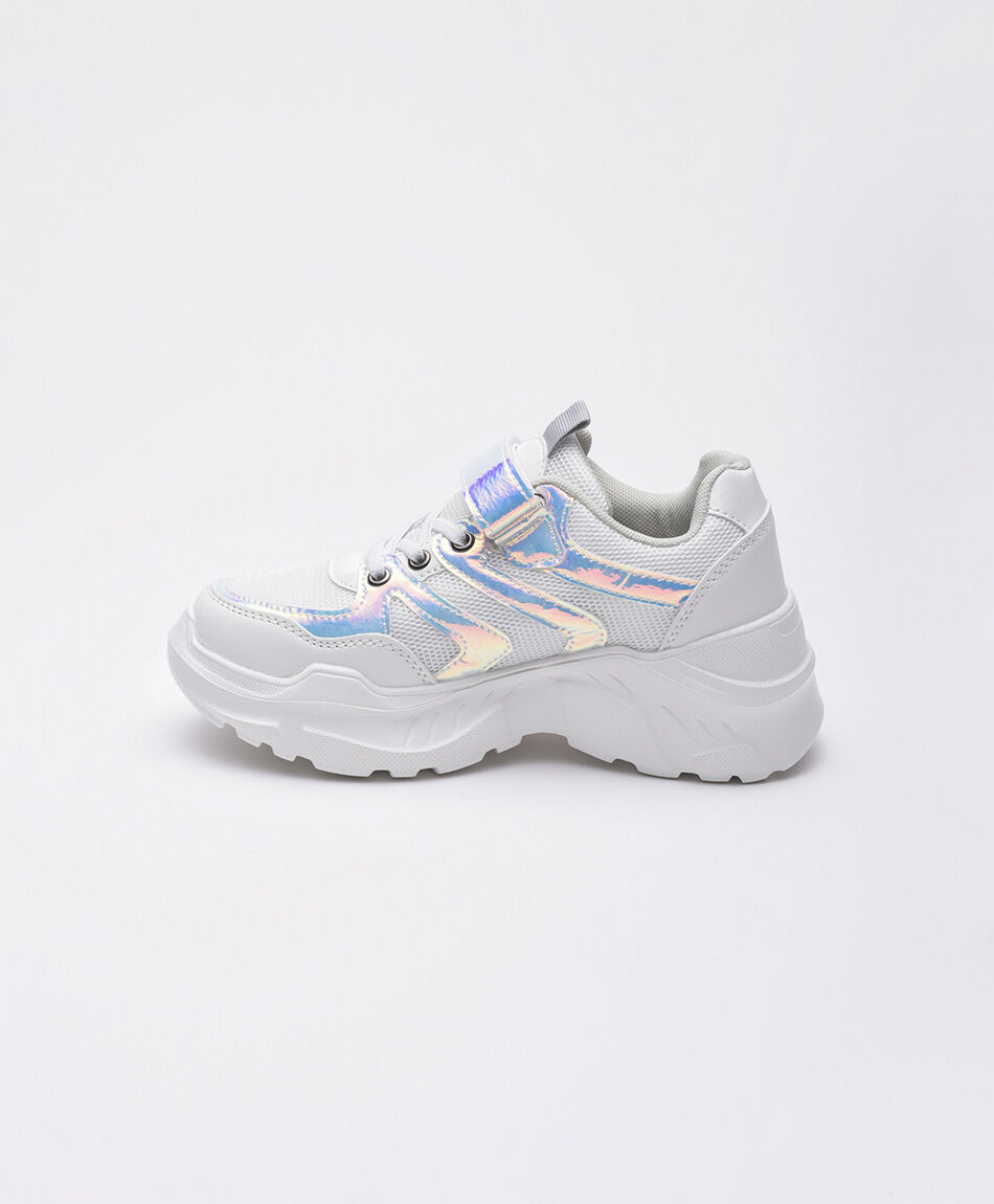 Zapatillas infantil iridiscente estrellas