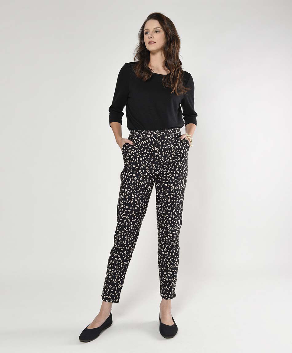 Pantal&oacute;n mujer estampado manchas skinny fit