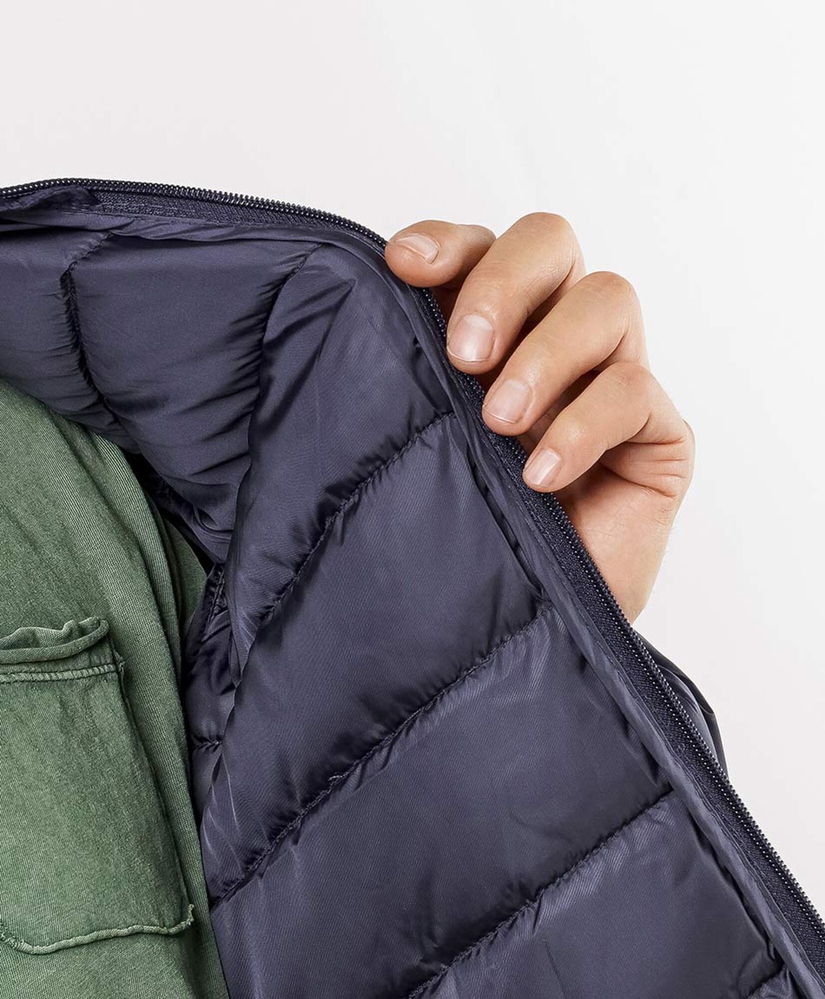 Parka hombre sin gorro azul Parka hombre sin gorro azul