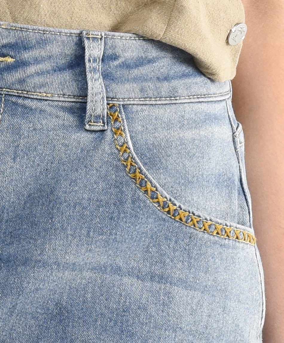 Mini falda mujer detalle bordado