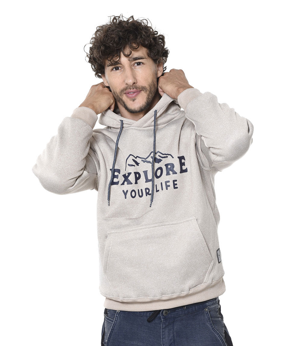 Poleron capucha print