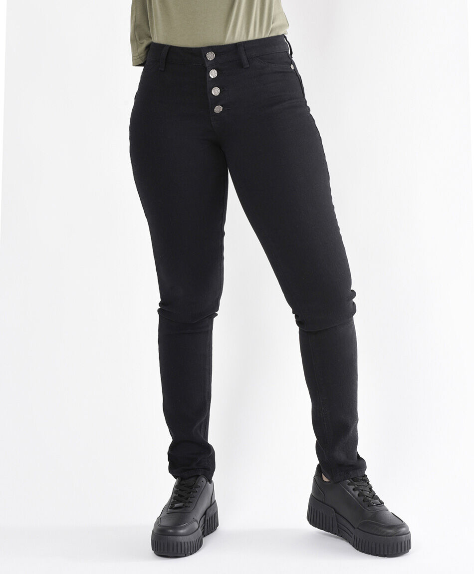 Jeans mujer botones slim fit