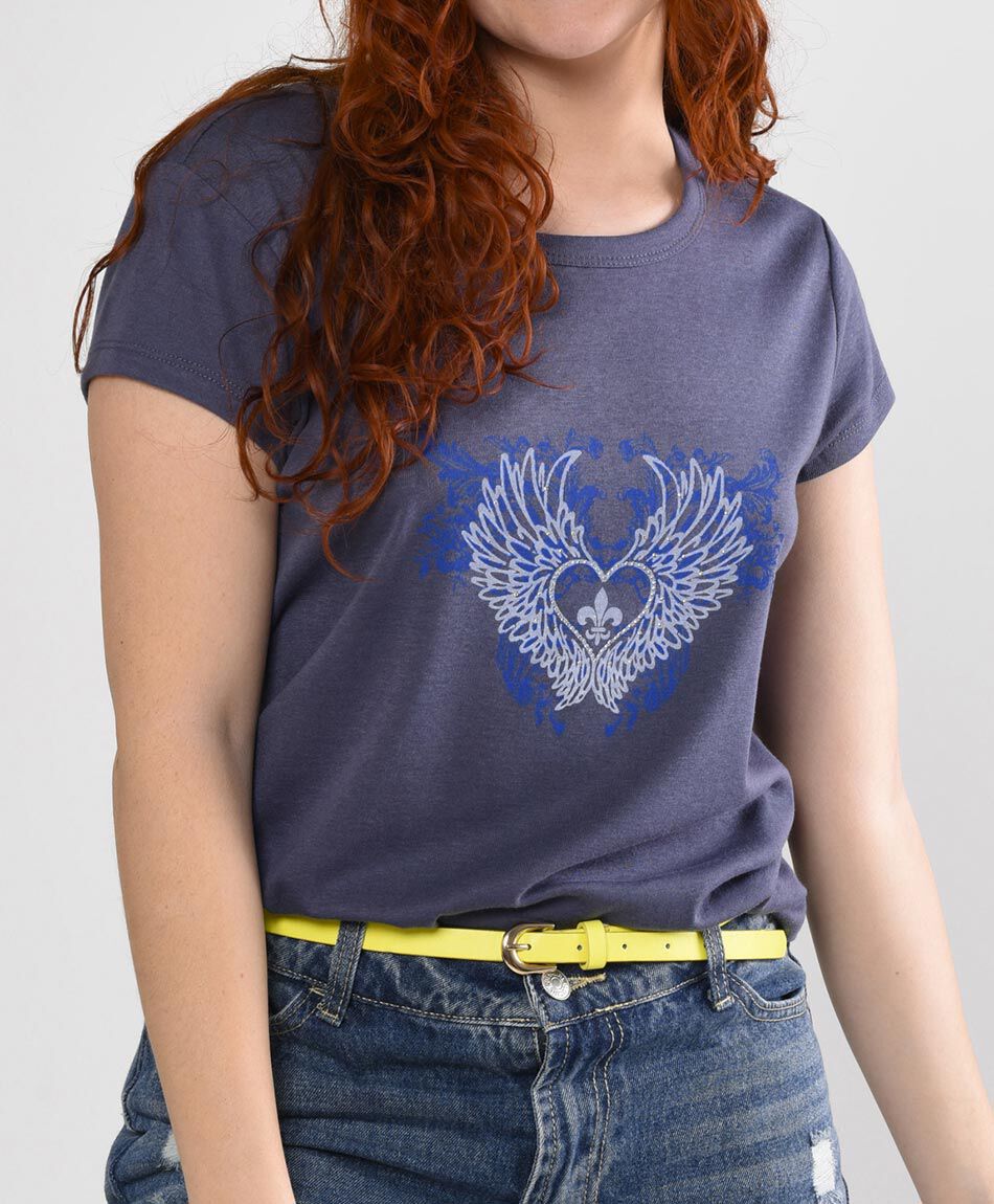 Polera mujer estampada manga corta