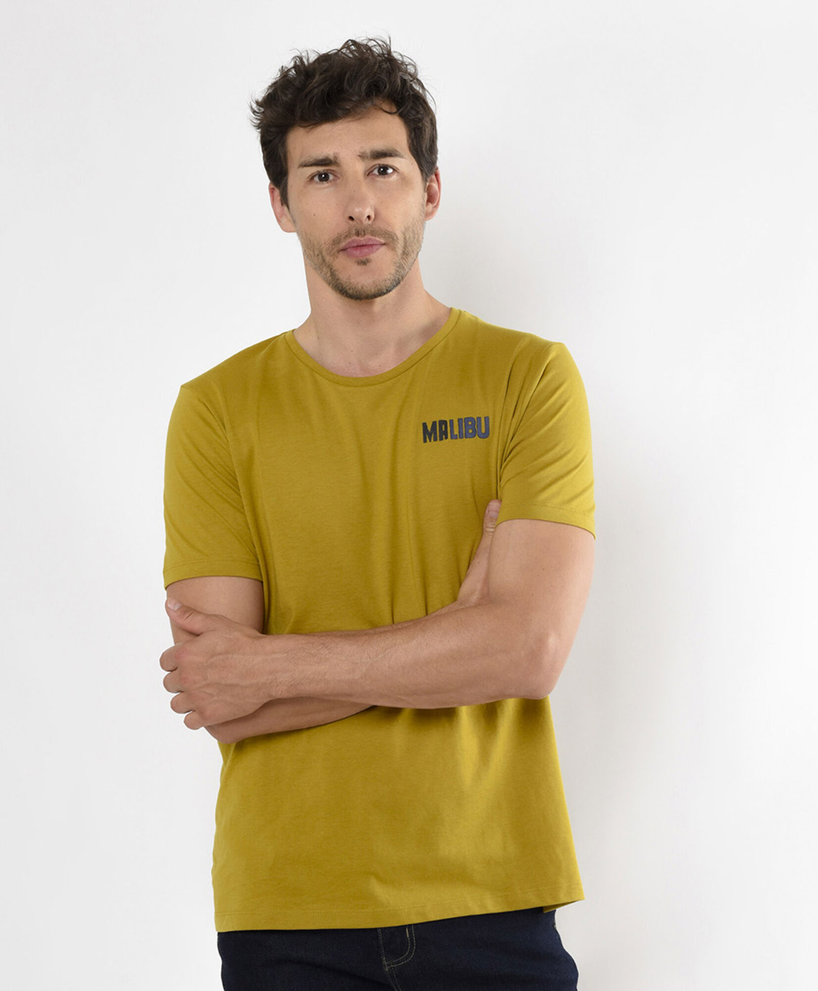 Polera hombre estampado malibu Polera hombre estampado malibu