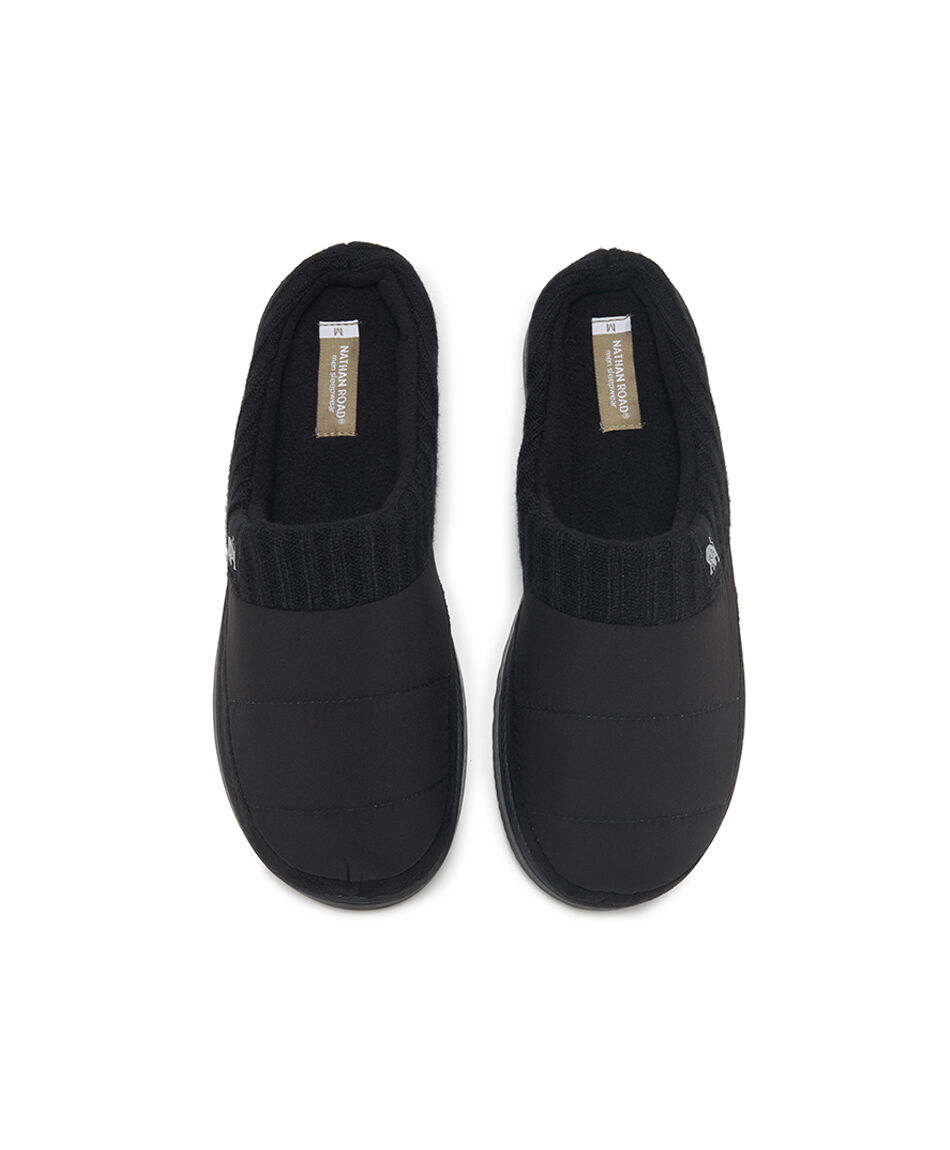 Pantufla hombre acolchada negra