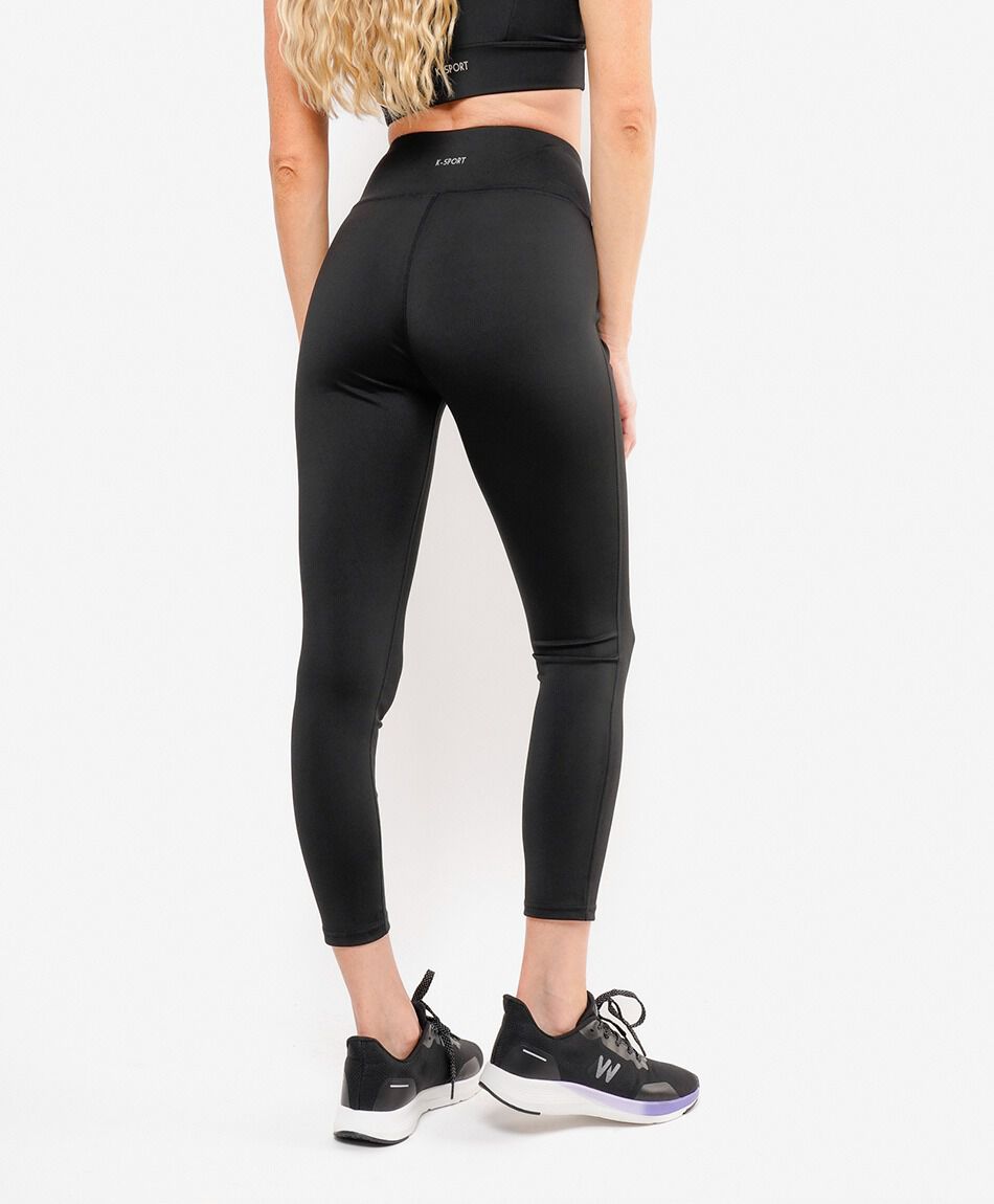 Calza deportiva mujer lisa tiro alto
