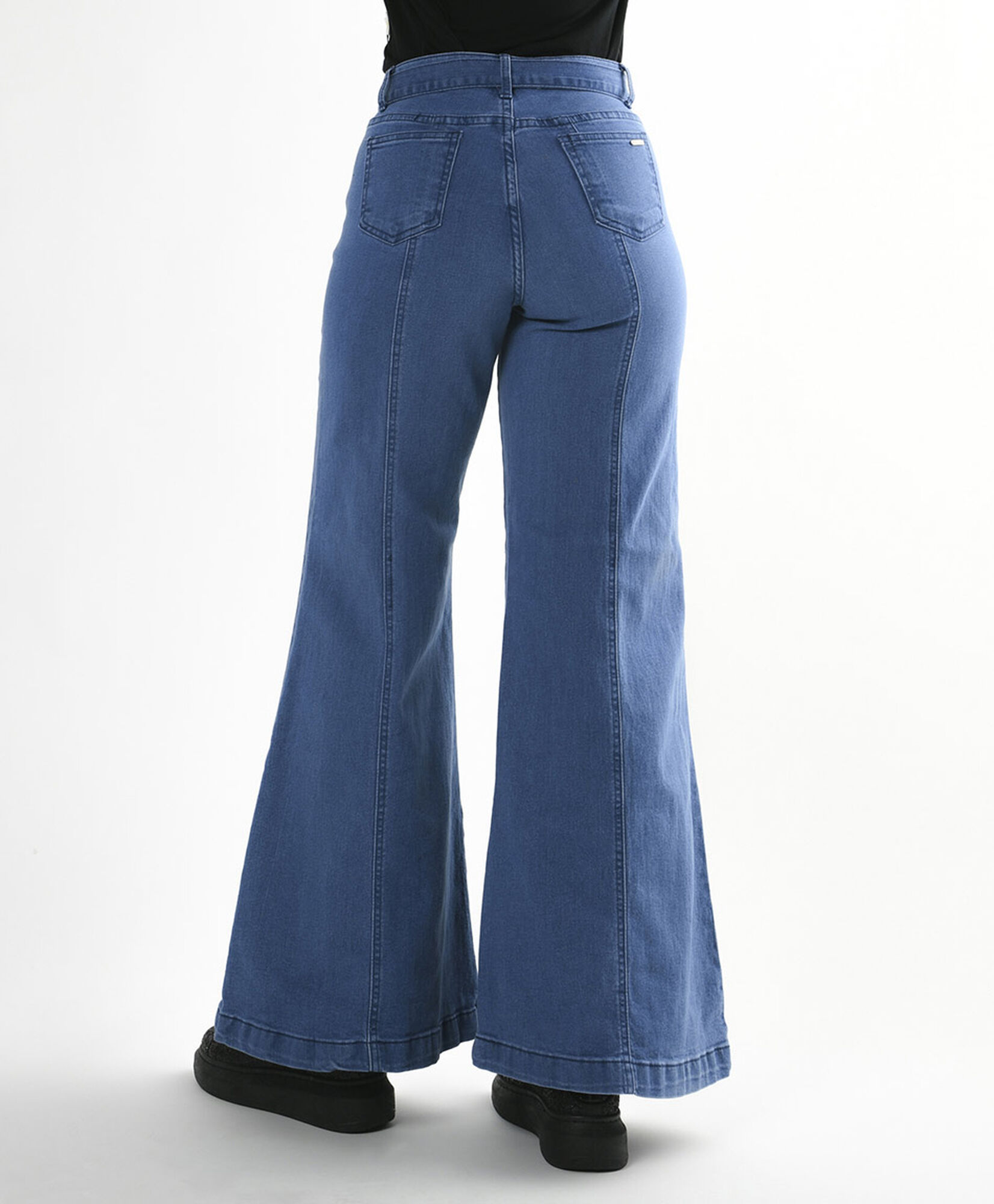 Jeans mujer costuras verticales wide Jeans mujer costuras verticales wide