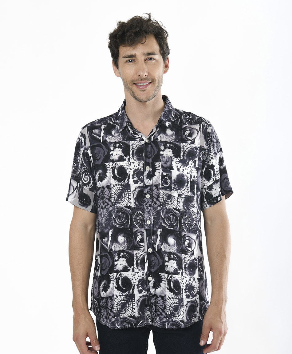Camisa hombre tie dye flor