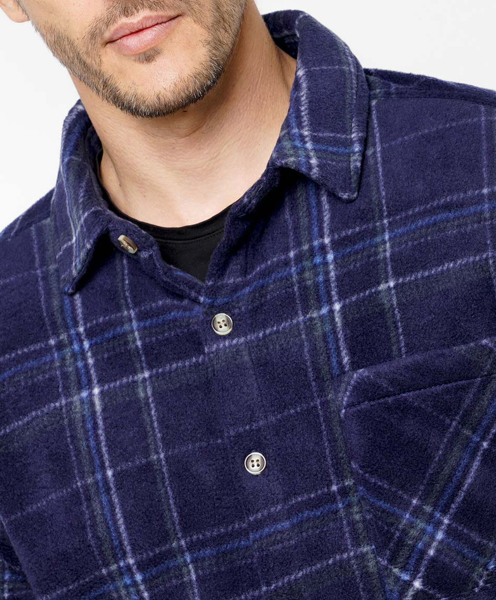 Chaqueta hombre polar leñadora azul Chaqueta hombre polar leñadora azul