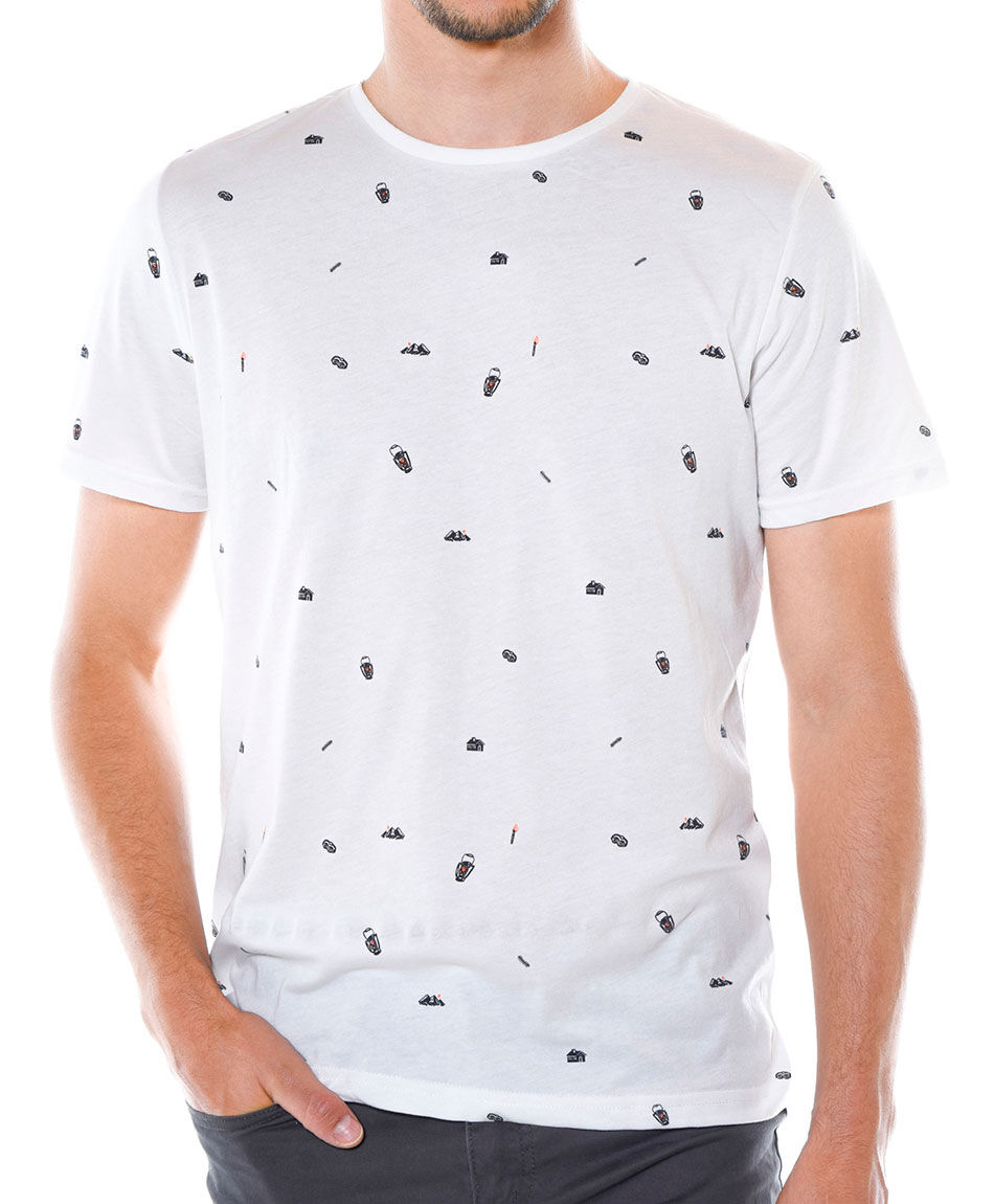 Polera estampada cuello redondo