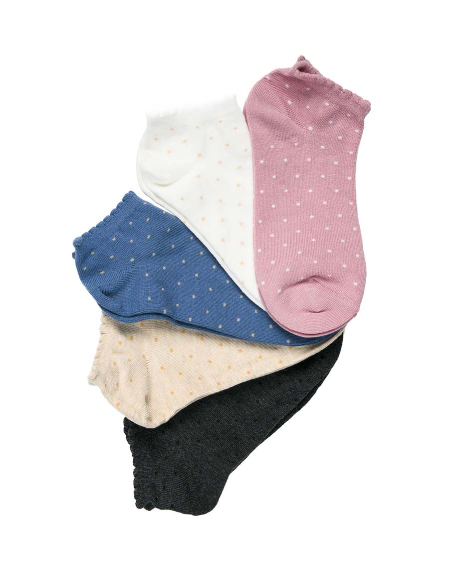 Pack 5 calcetines mujer corto puntos