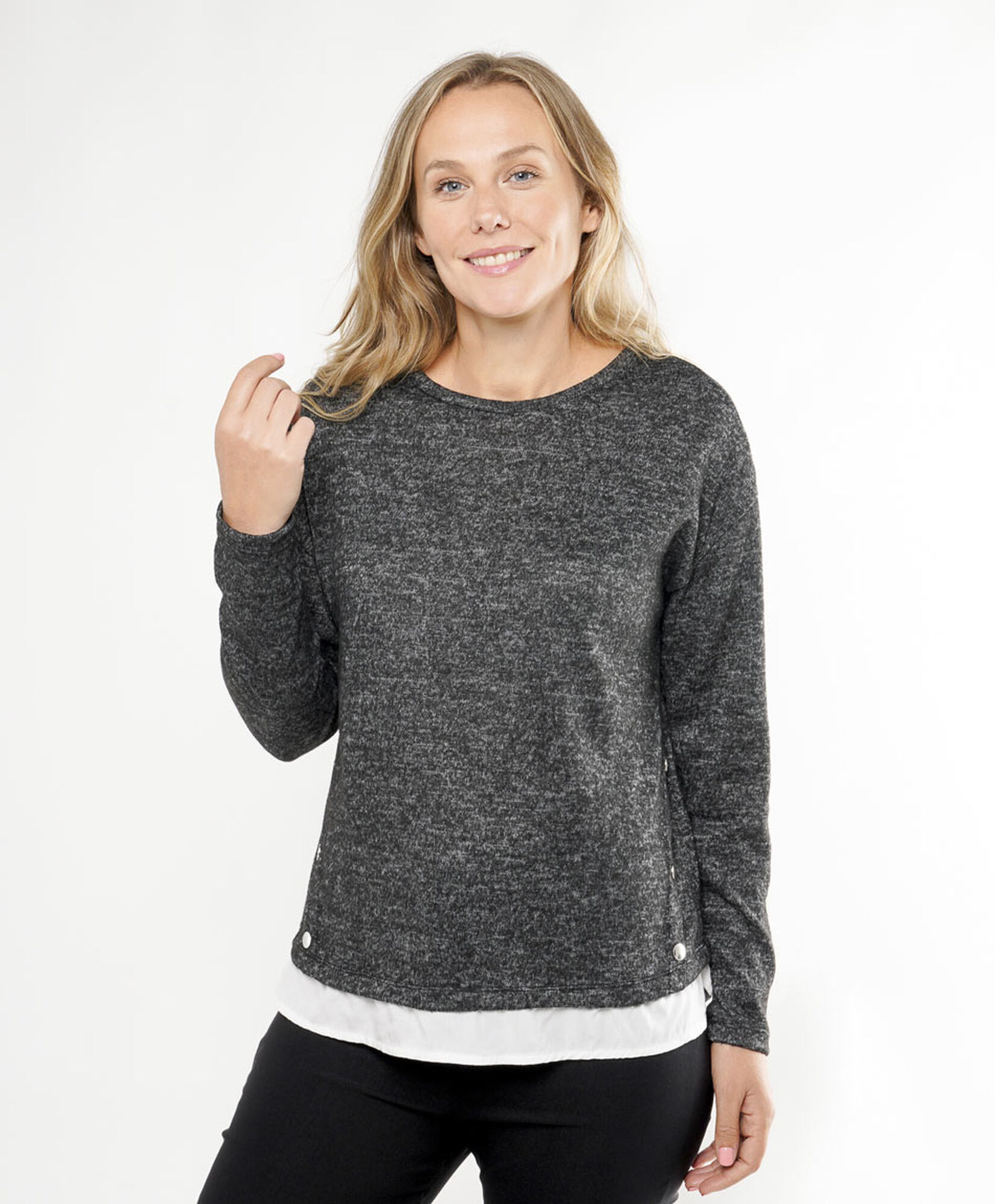 Polera mujer mix botones Polera mujer mix botones