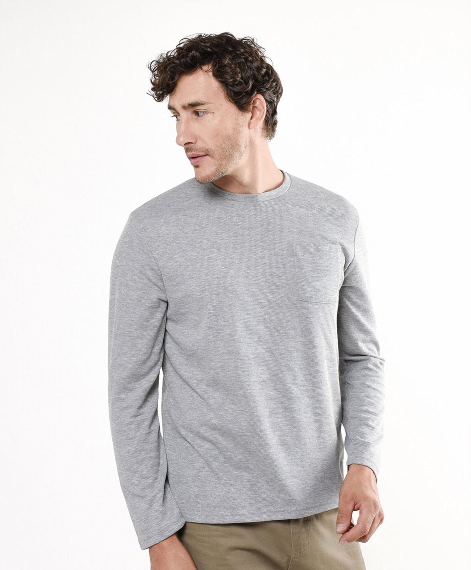 Polera hombre textura bolsillo Polera hombre textura bolsillo