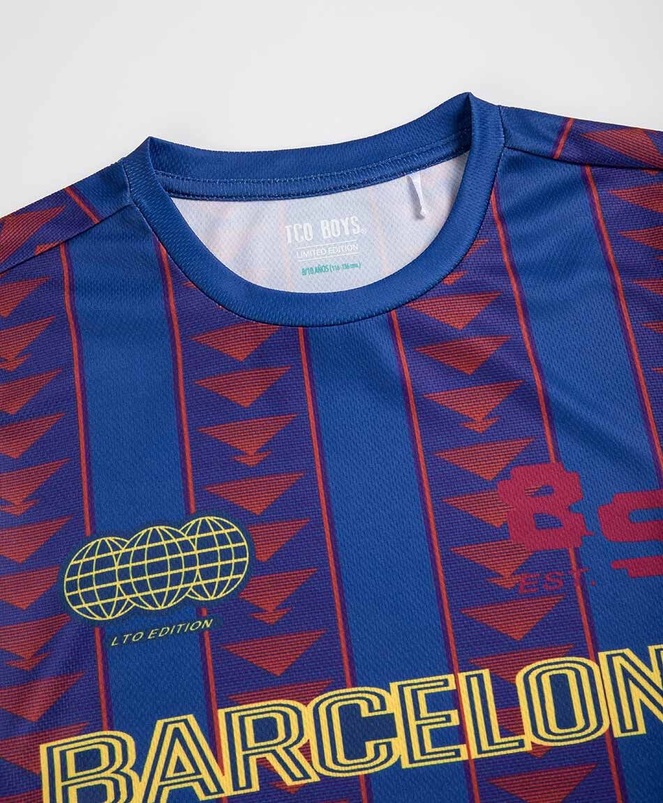 Polera ni&ntilde;o f&uacute;tbol barcelona