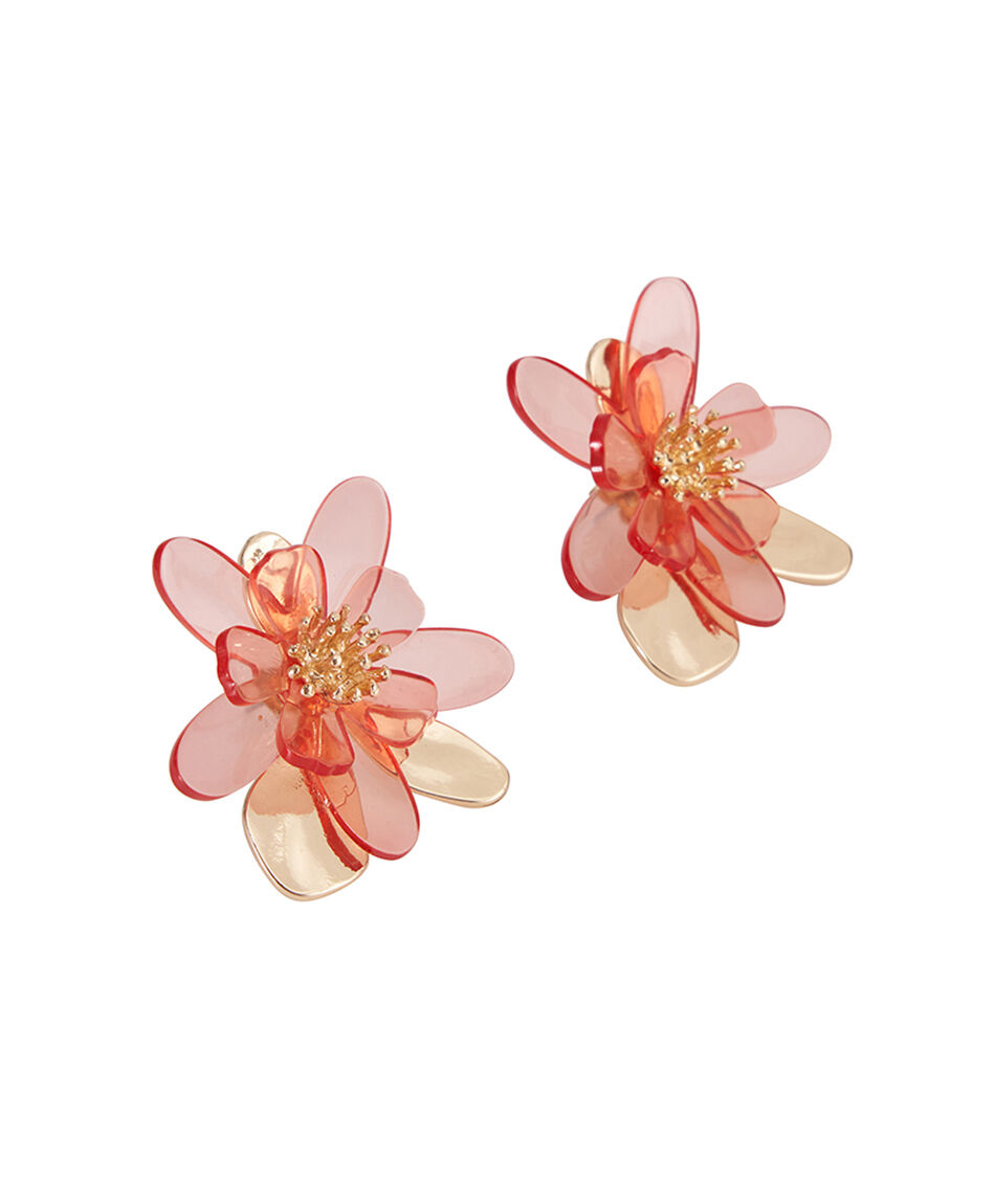 Aros mujer flor colores