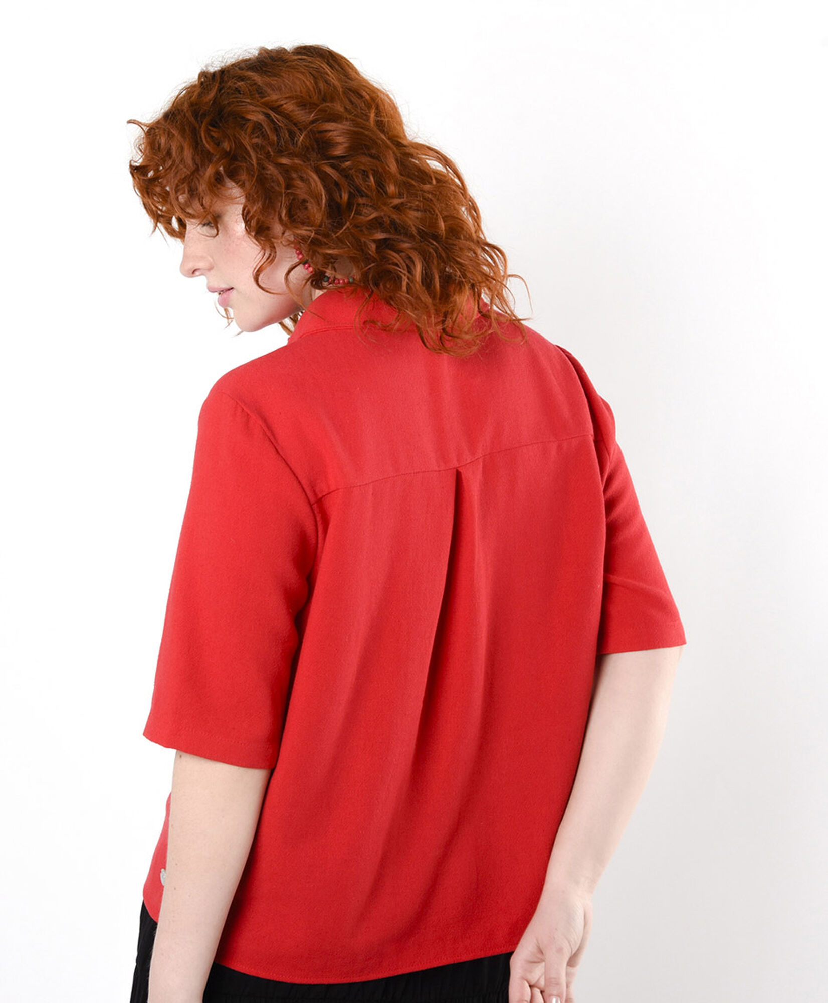 Blusa mujer roja botones Blusa mujer roja botones