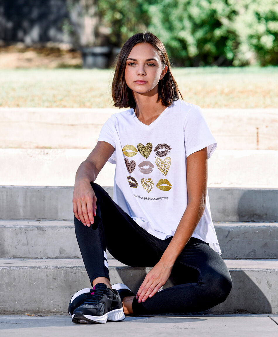 Polera deportiva mujer oversize white