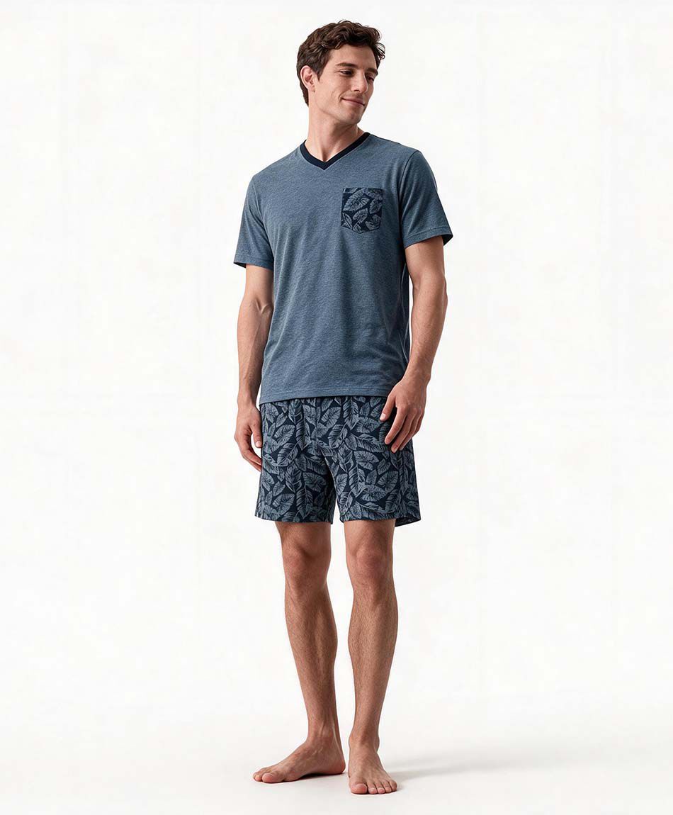 Pijama hombre hojas
