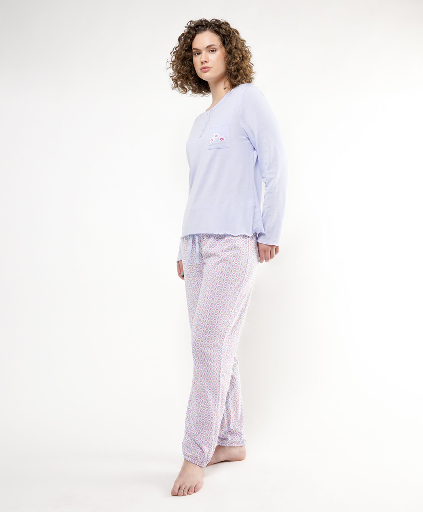 Pijama mujer bolsillo flores Pijama mujer bolsillo flores