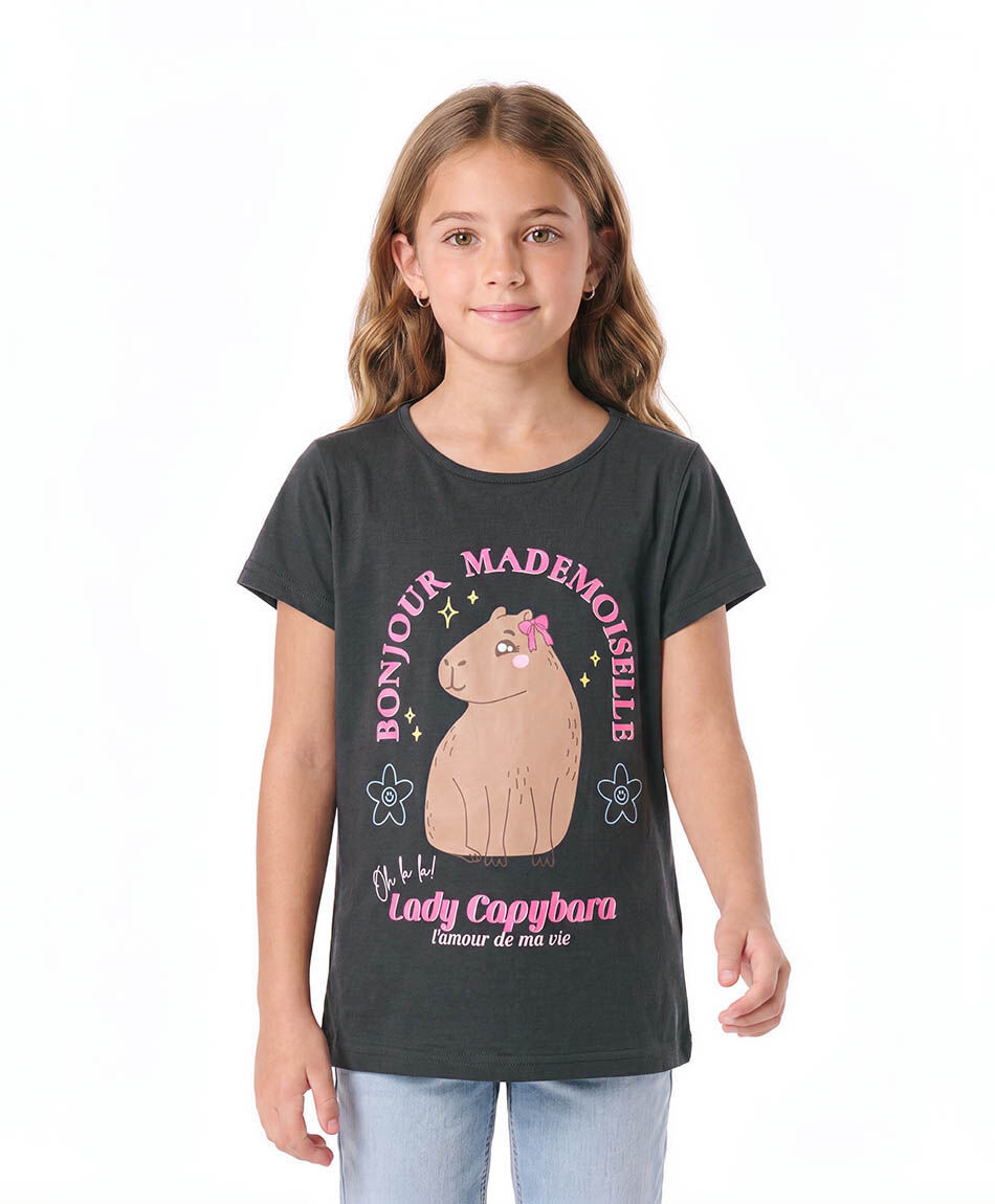 Polera ni&ntilde;a lady capibara