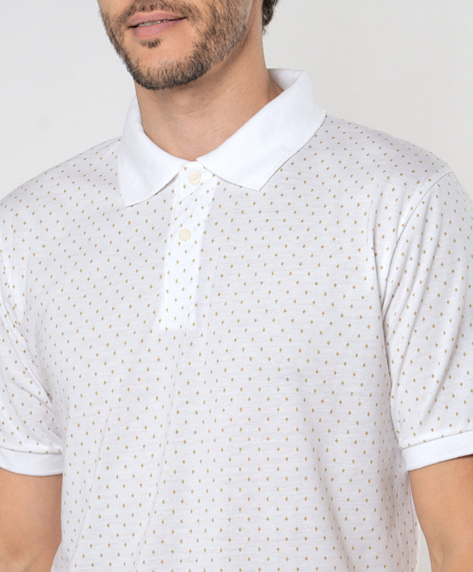 Polera hombre puntitos cuello piqué Polera hombre puntitos cuello piqué