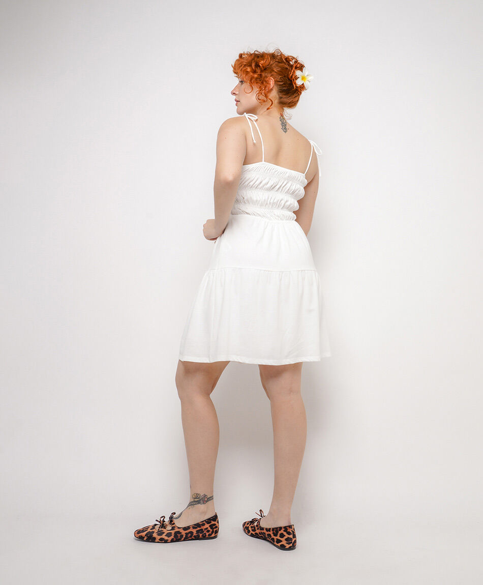 Vestido mujer pliegles frontal