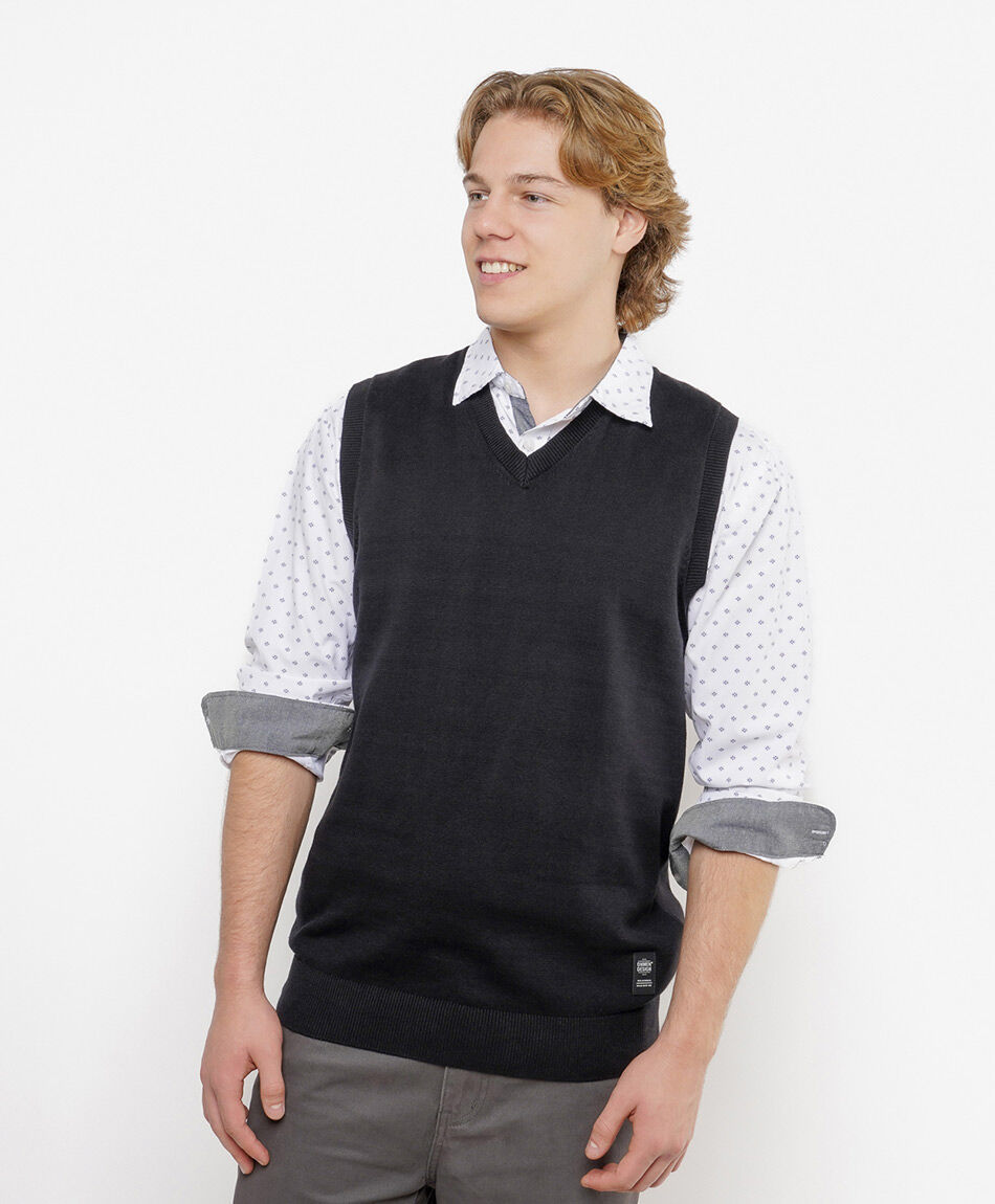 Sweater hombre sin mangas negro