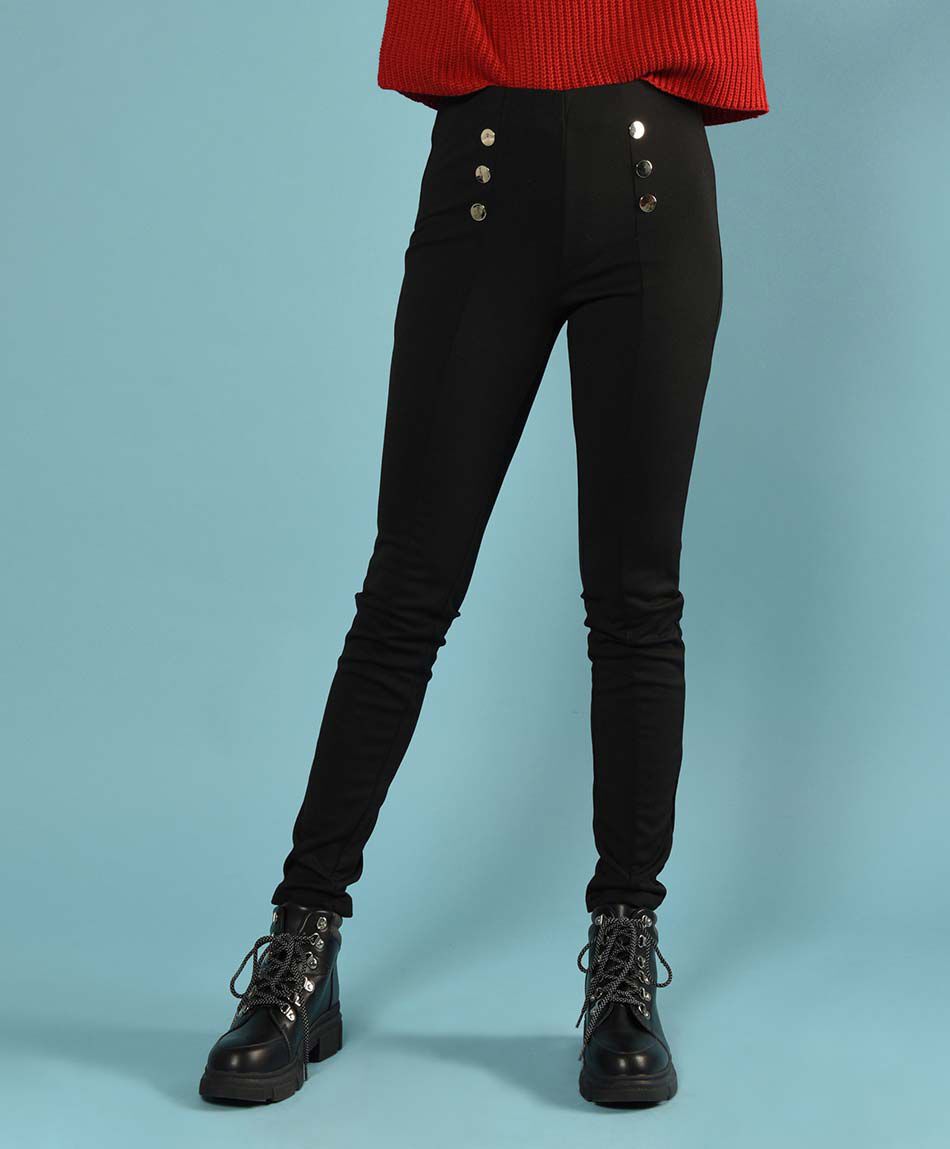 Pantal&oacute;n tiro medio skinny fit
