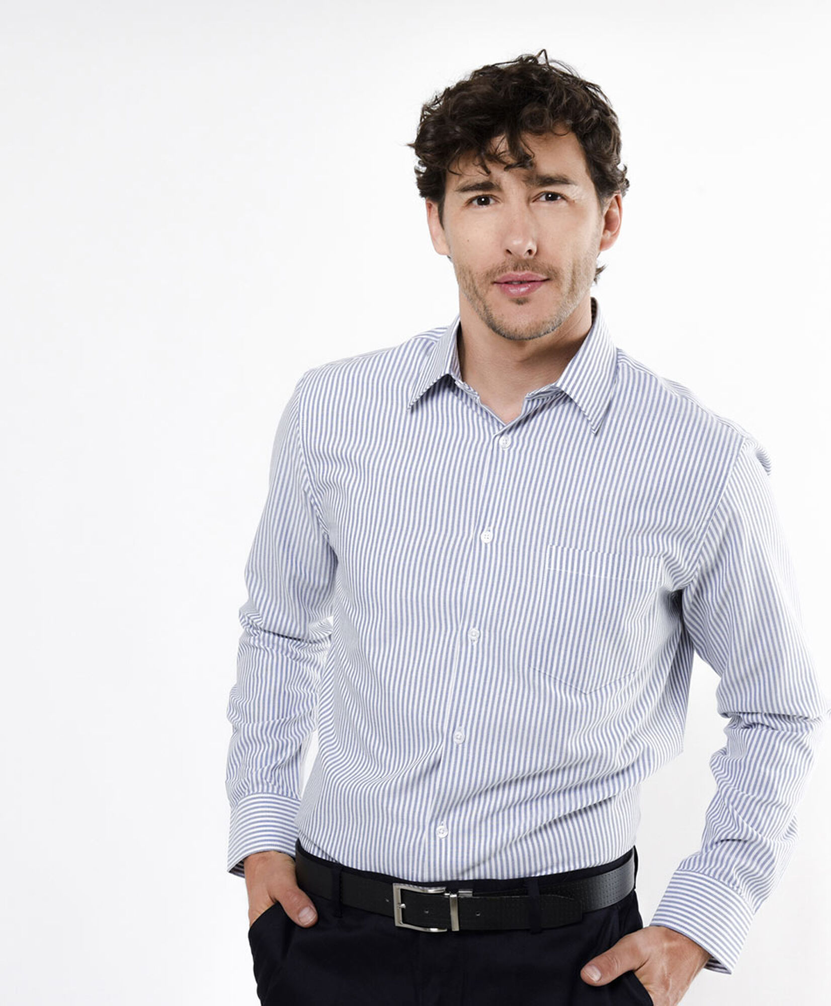 Camisa hombre líneas azul Camisa hombre líneas azul
