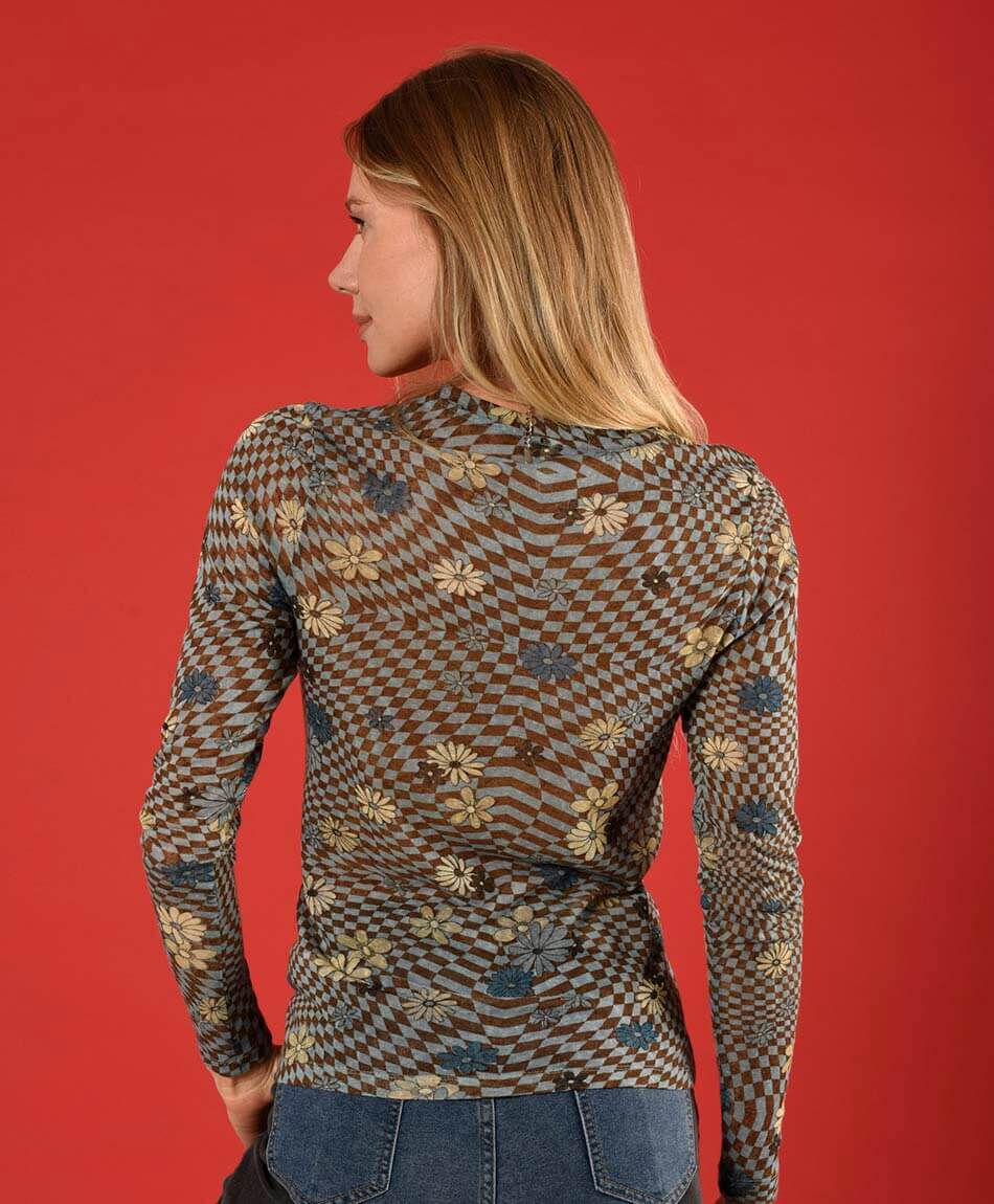 Polera mesh flor