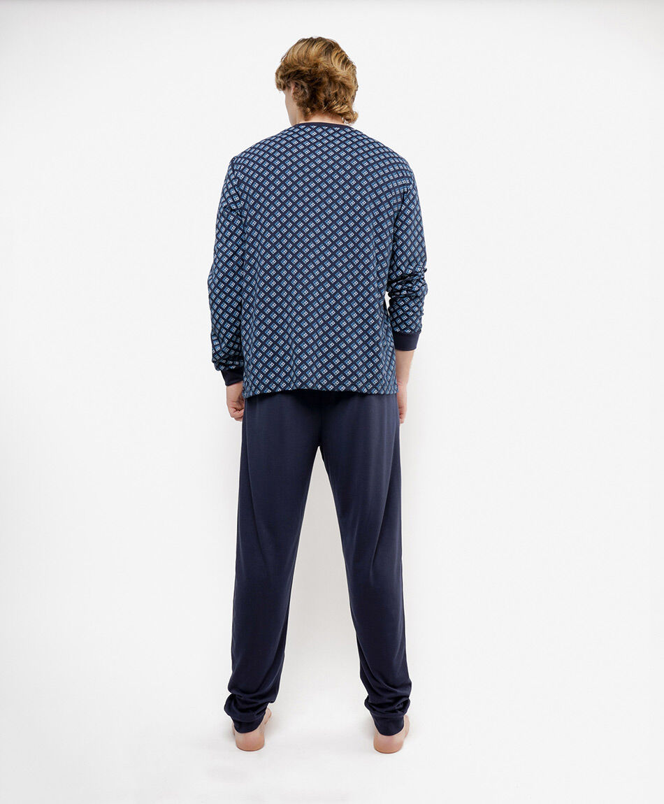 Pijama hombre cuadros azulados