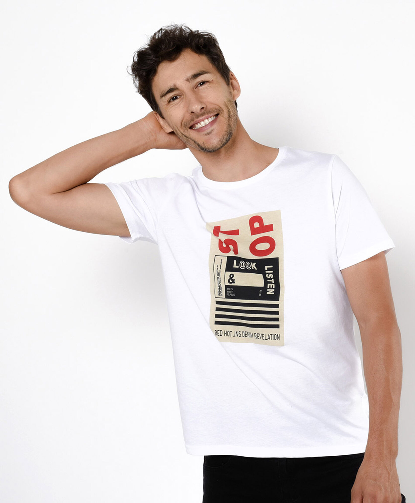 Polera hombre estampada stop Polera hombre estampada stop