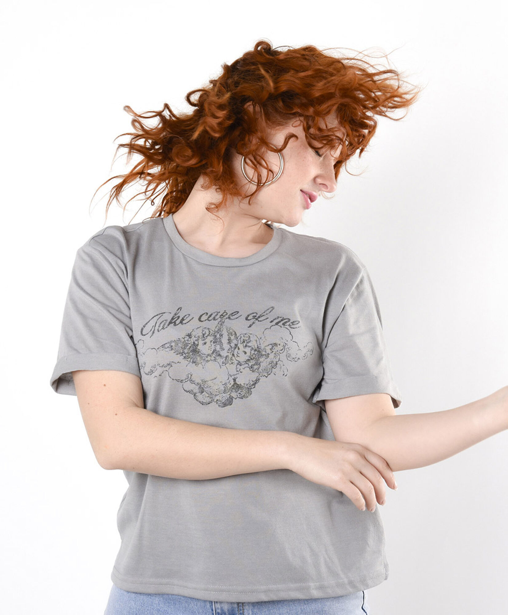 Polera mujer estampado angelitos Polera mujer estampado angelitos