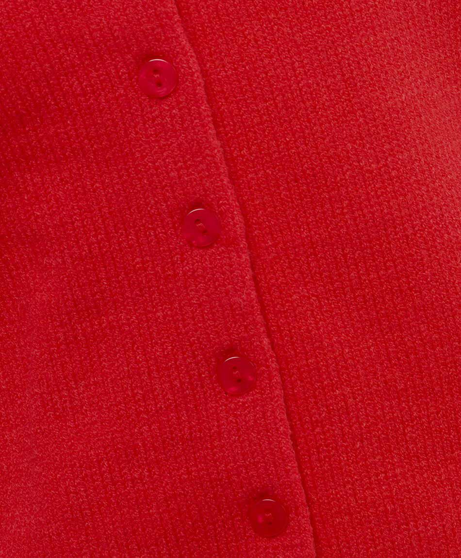 Cardigan mujer botones rojo