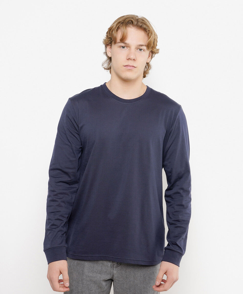 Polera hombre lisa manga larga