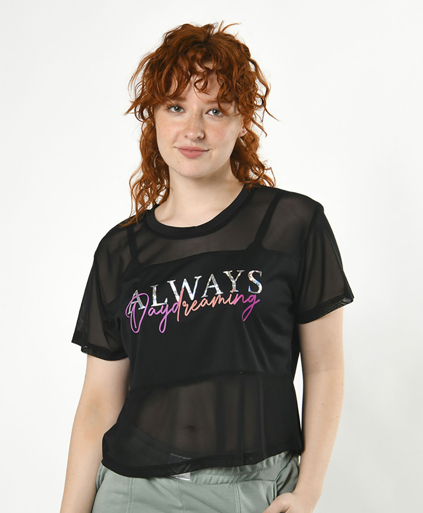 Polera deportiva mujer frase mesh Polera deportiva mujer frase mesh