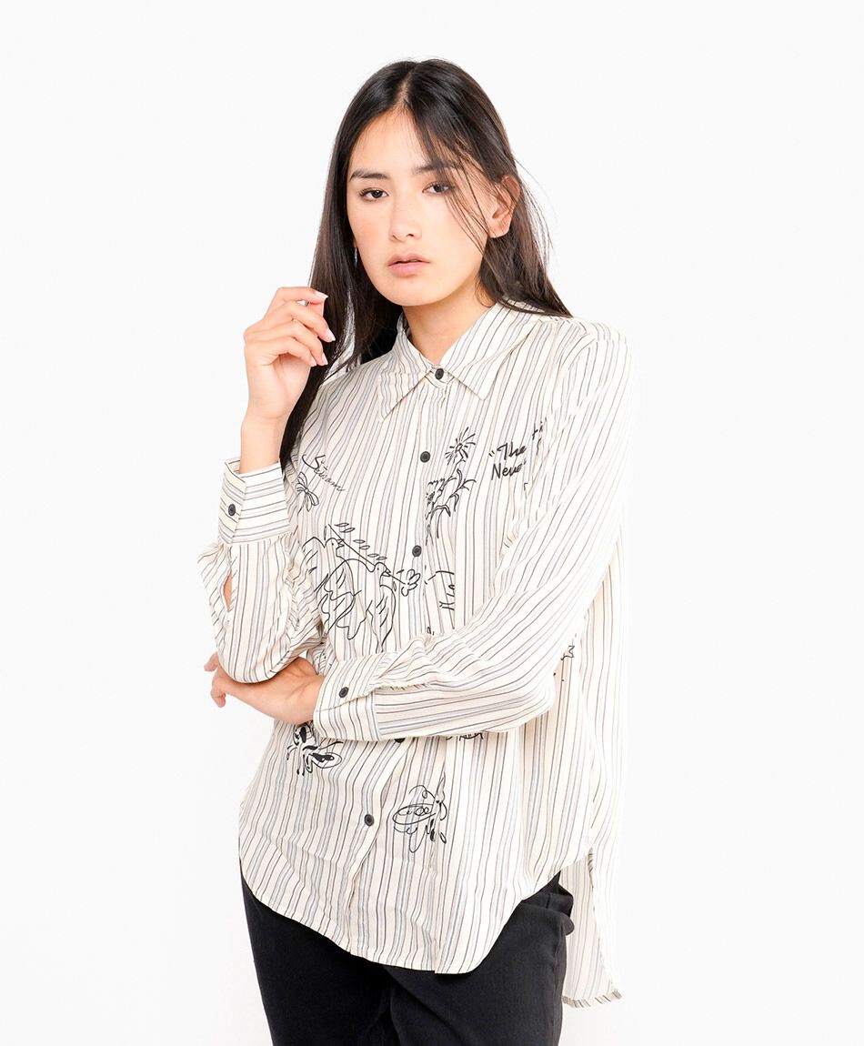 Blusa mujer estampado p&aacute;jaros