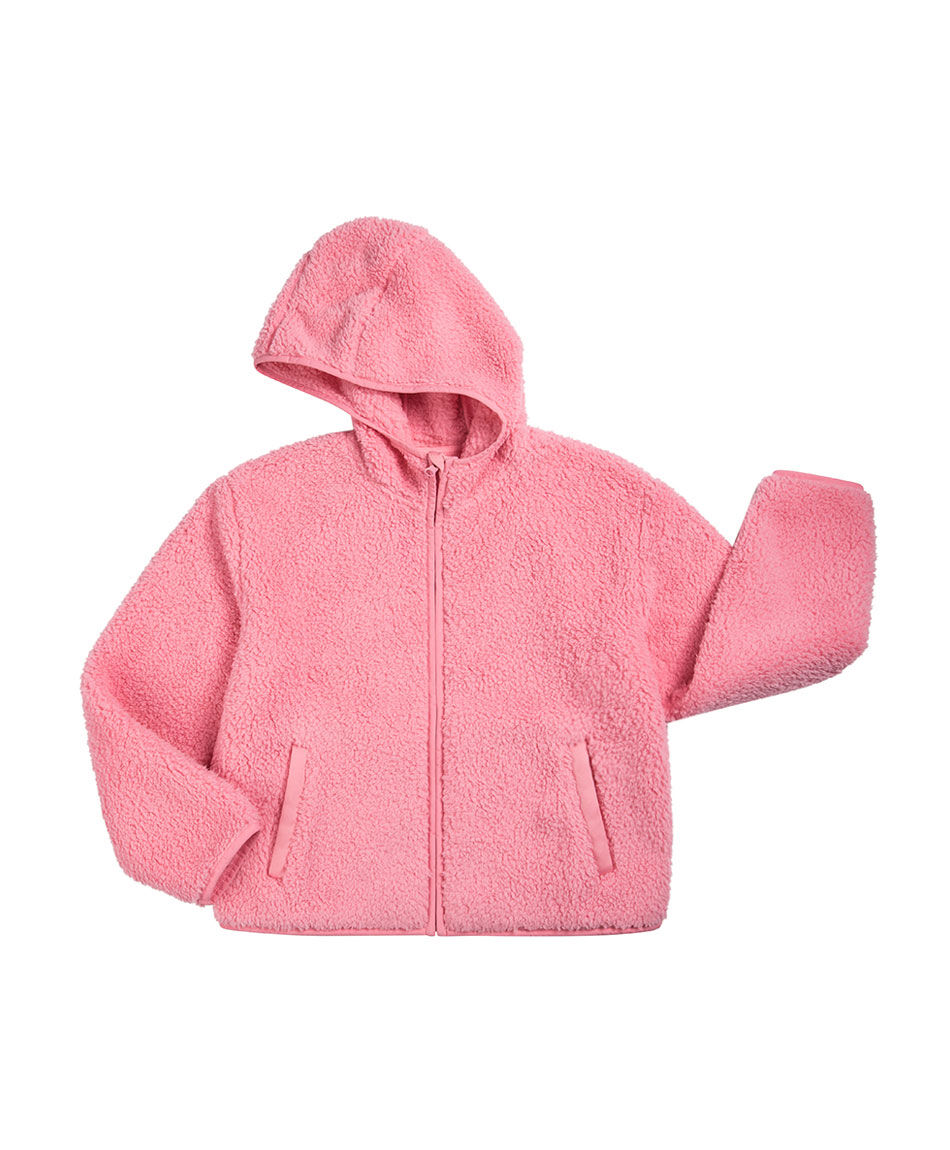 Poler&oacute;n ni&ntilde;a tela sherpas rosa