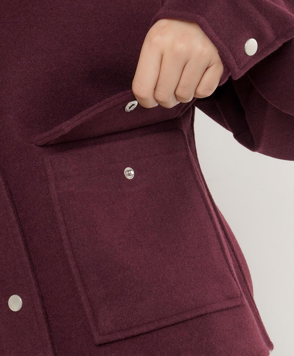 Chaqueta mujer bolsillo doble burdeo