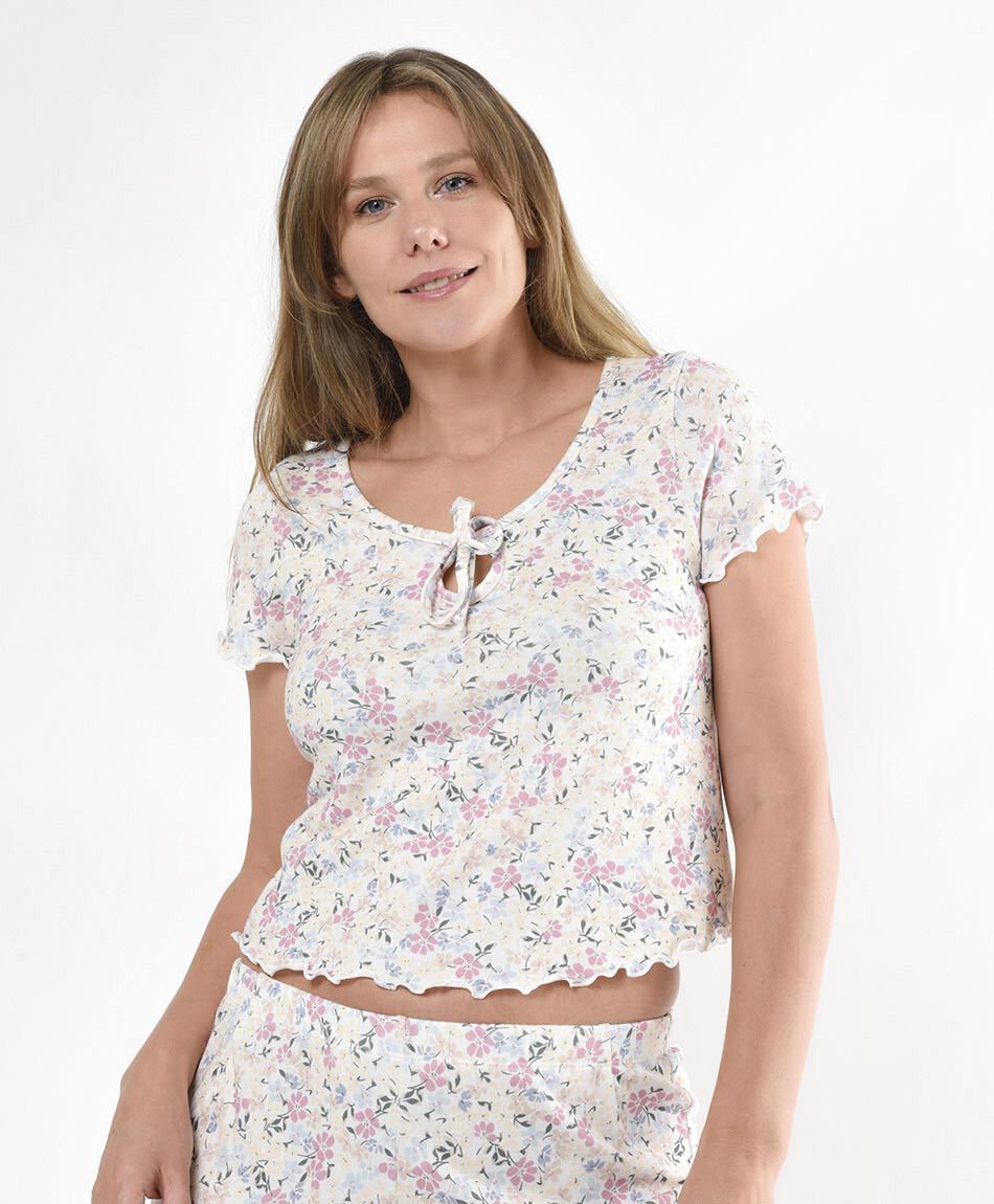 Pijama mujer polera corta 2 piezas