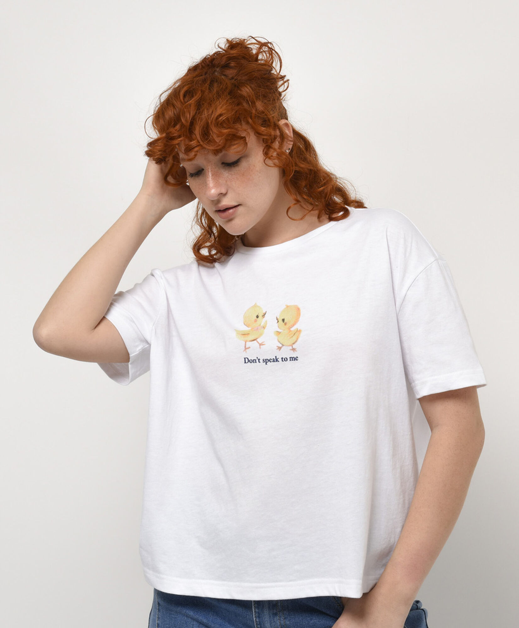 Polera mujer estampada patitos Polera mujer estampada patitos