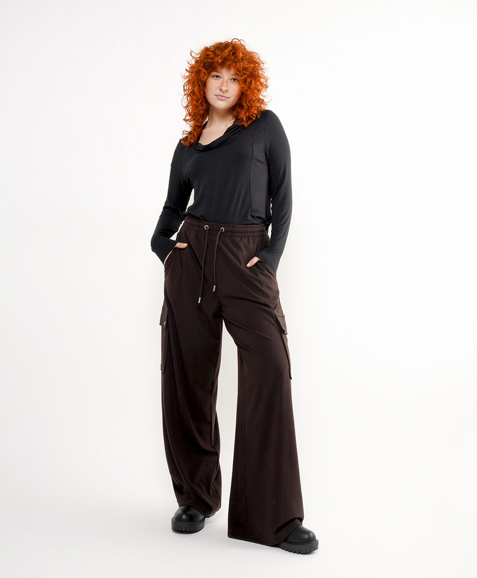 Pantal&oacute;n mujer cargo brown