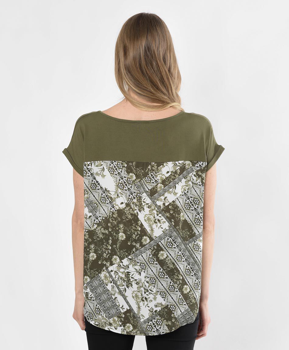 Polera mujer mix estampada