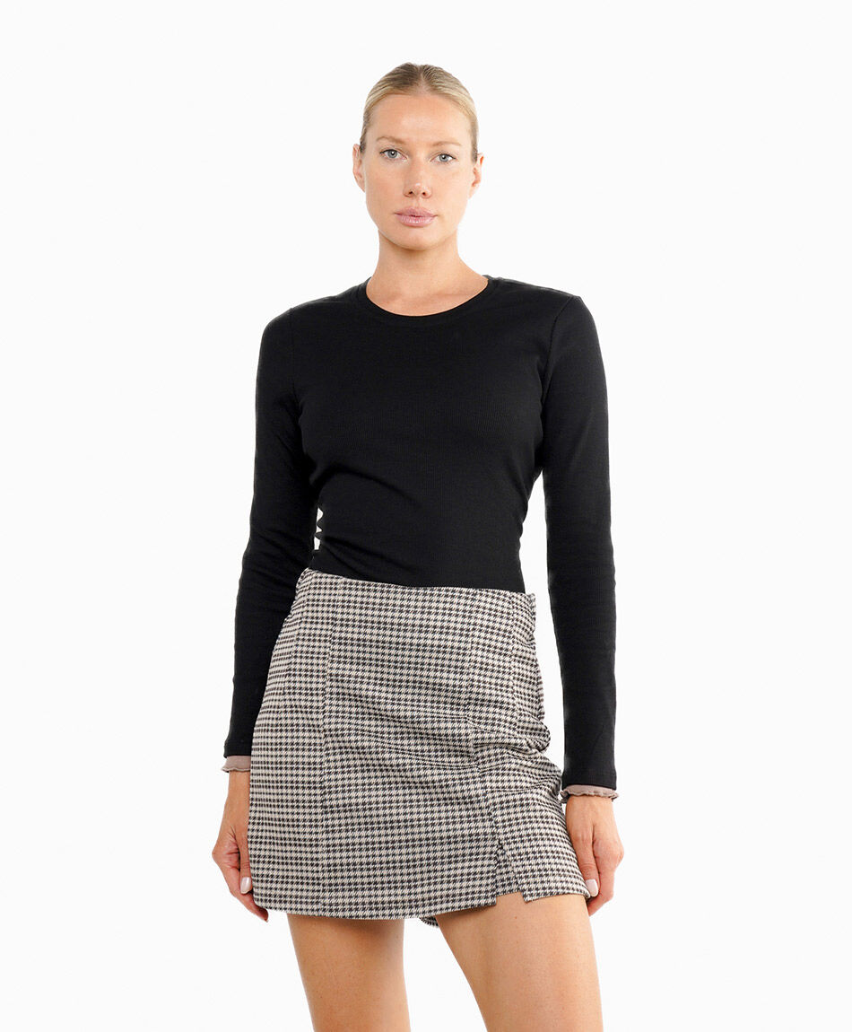 Falda mujer cuadritos brown