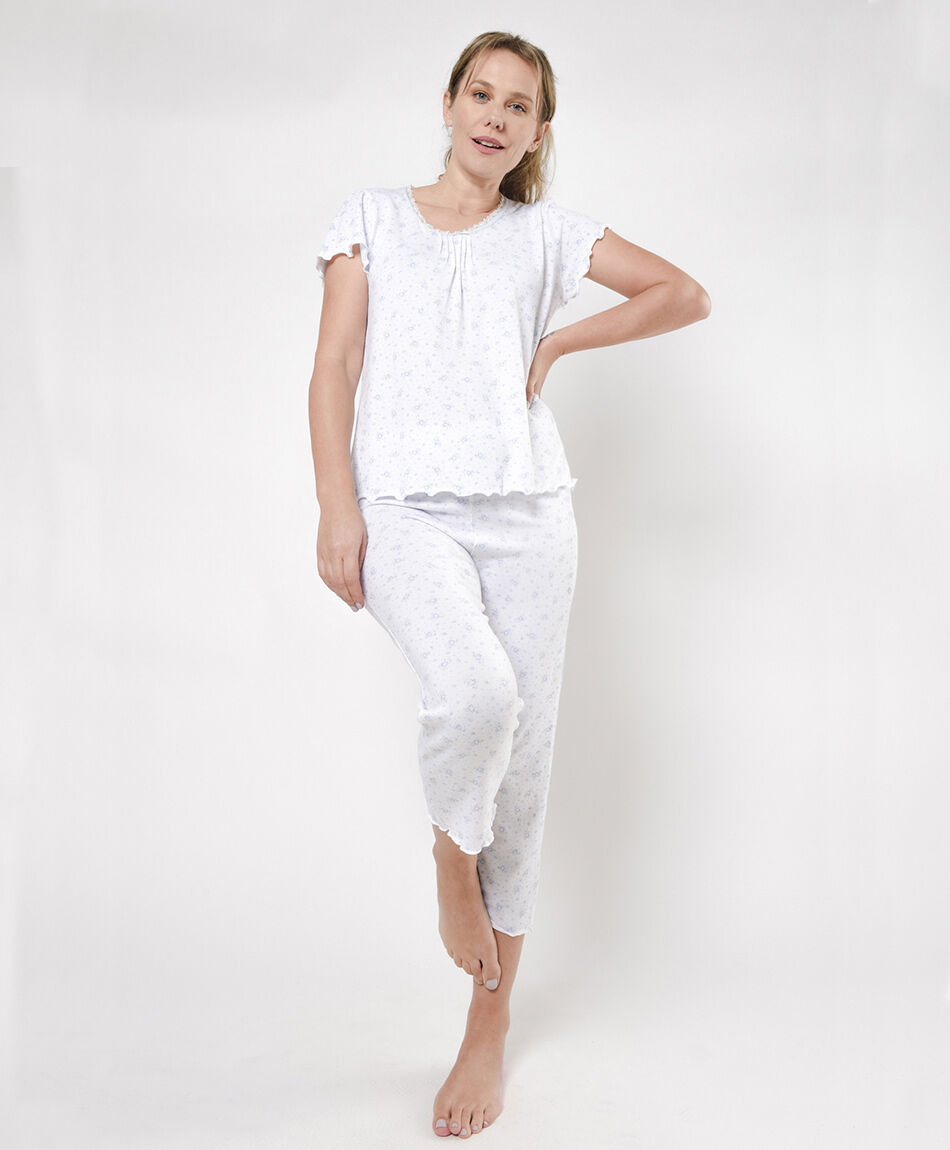 Pijama mujer florcitas 2 piezas