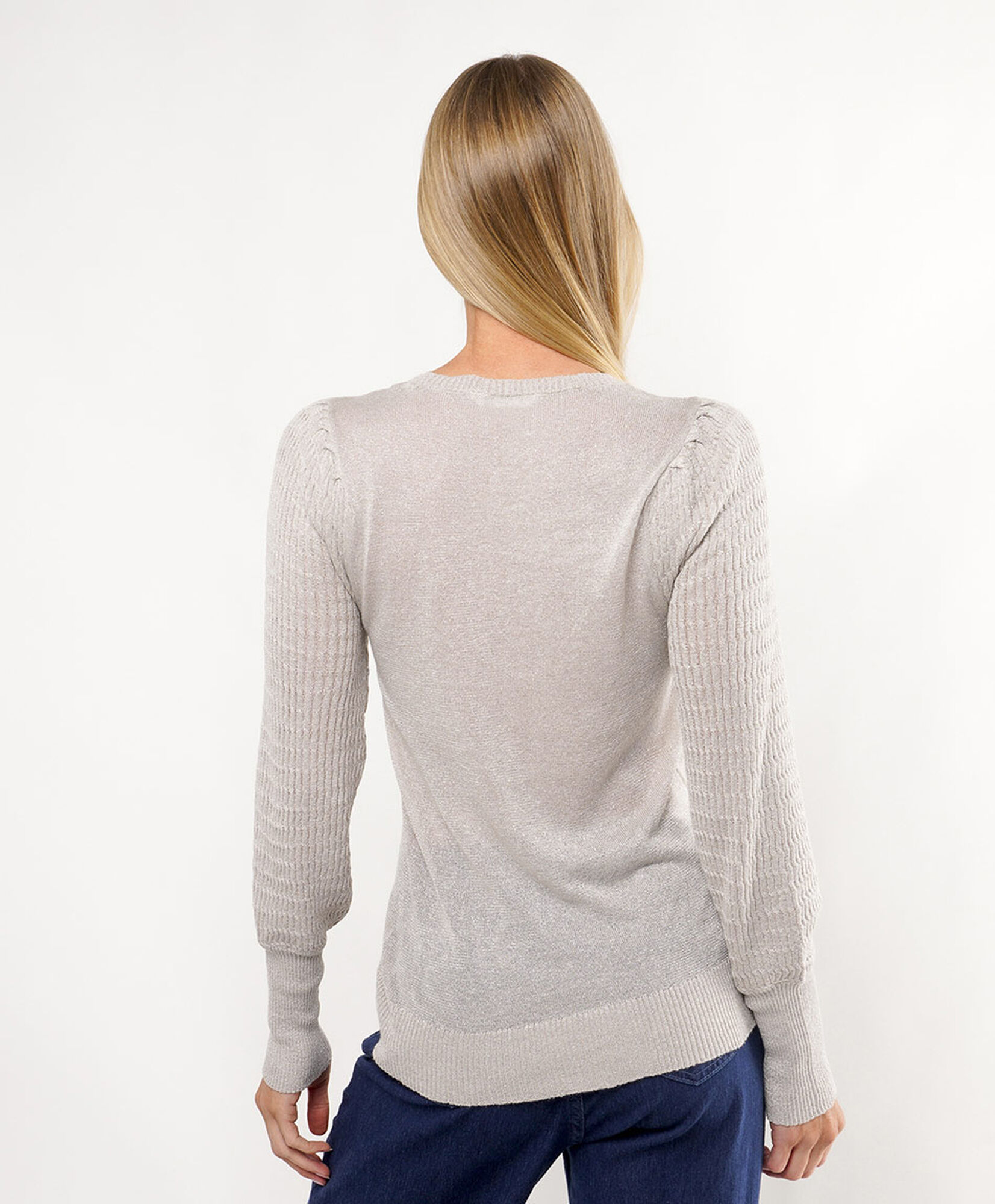 Sweater mujer mangas acanaladas Sweater mujer mangas acanaladas